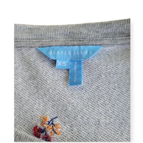 Draper James Heather Grey Embroidered Sweatshirt Dress XS - Picture 8 of 13